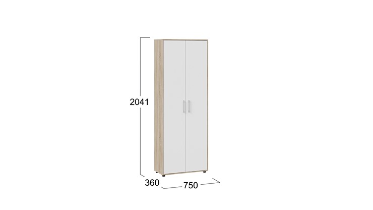 Распашной шкаф комбинированный Витра тип 1 (Дуб сонома/Белый ясень) в Тамбове - изображение 4