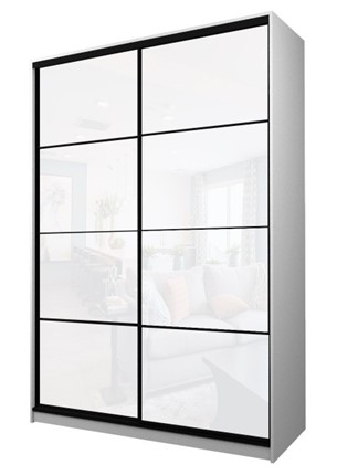 Шкаф 2-х створчатый MAX МШ-25-6-18-22, Профиль Черный/Цвет Белый/Oracal Белый в Тамбове - изображение