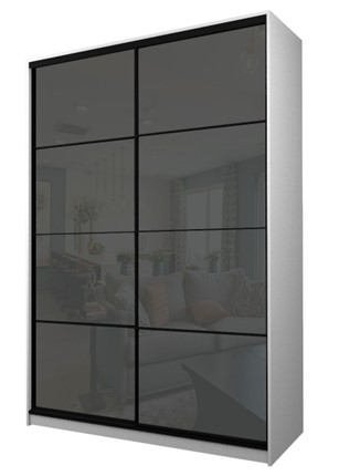 Шкаф 2-х створчатый MAX МШ-25-6-18-22, Профиль Черный/Цвет Белый/Oracal Темно-серый в Тамбове - изображение