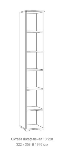 Шкаф одностворчатый Октава 13.228, Серый в Тамбове - изображение 1