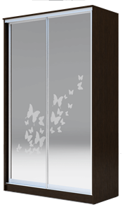Шкаф 2-х дверный 2200х1200х620 два зеркала, "Бабочки" ХИТ 22-12-66-05 Венге Аруба в Тамбове