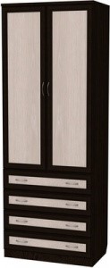 Шкаф двухстворчатый 103 со штангой, цвет Венге в Тамбове - изображение