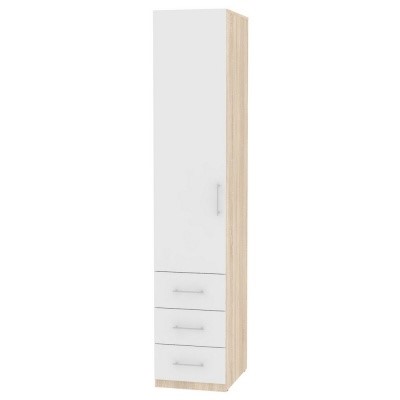 Распашной шкаф Риал (H17) 230х45х45 ручка рейлинг, Белый/ДСС в Тамбове - изображение