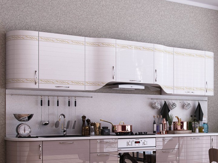 Кухонный гарнитур Анастасия цвет капучино 2 (260 см) в Тамбове - изображение 1