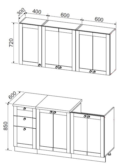 Кухонный гарнитур Классика 160 см в Тамбове - изображение 1