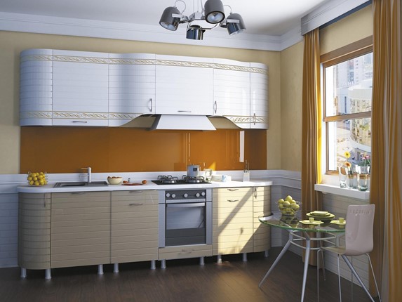 Кухонный гарнитур Анастасия цвет капучино 2 (260 см) в Тамбове - изображение