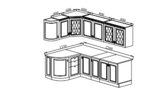 Модульная кухня Веста 1330х2200, цвет Сандал белый в Тамбове - изображение 2