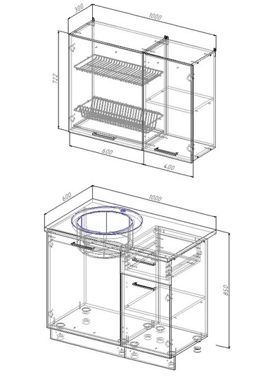 Модульная кухня Жемчуг-1000 в Тамбове - изображение 1