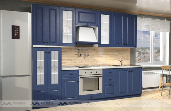 Модульная кухня Вена 2800, цвет Синий в Тамбове - изображение