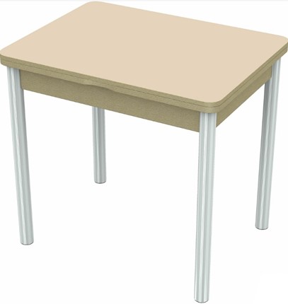 Кухонный стол раскладной Бари хром №6 (стекло молочное/дуб выбеленный) в Тамбове - изображение