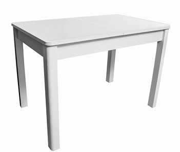 Кухонный раздвижной стол Айсберг-07 СТ1, белое ЛДСП/стекло белое/прямые массив белый в Тамбове