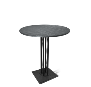 Круглый стол на кухню SHT-TU6-BS1/H110 / SHT-TT 90 МДФ (каменный уголь/черный) в Тамбове