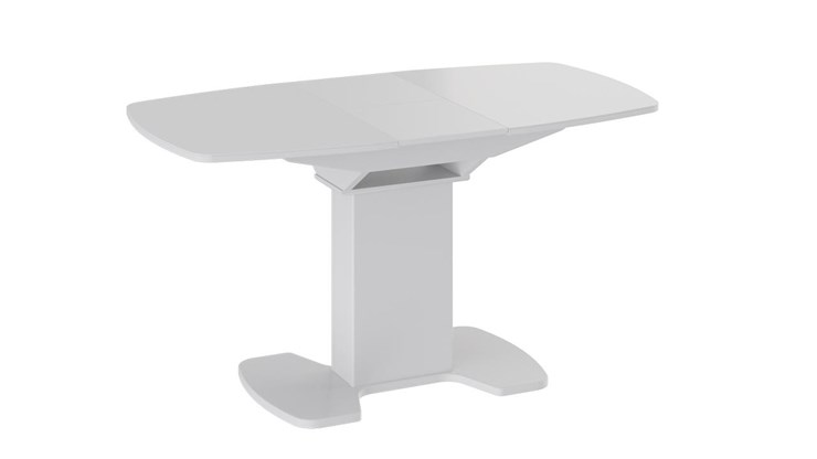 Кухонный раздвижной стол Портофино (СМ(ТД)-105.01.11(1)), цвет  Белый глянец/Стекло белое в Тамбове - изображение 2