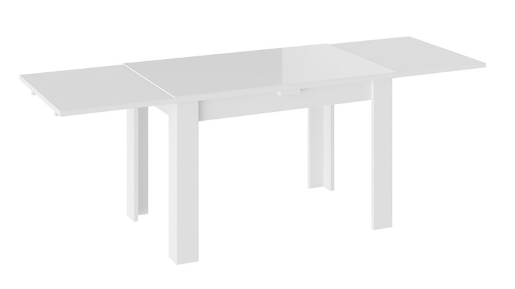 Кухонный раскладной стол Норман тип 1, цвет Белый/Стекло белый глянец в Тамбове - изображение 1