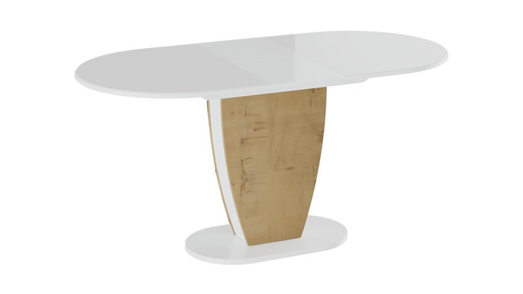 Кухонный раздвижной стол Монреаль тип 1 (Белый глянец/Бунратти) в Тамбове - изображение 1