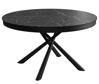 Кухонный  стол DikLine KR120 мрамор черный Калаката/опоры черные в Тамбове - предосмотр