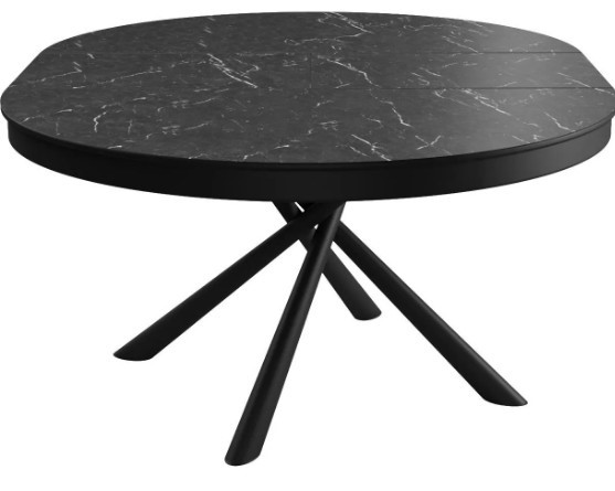 Кухонный  стол DikLine KR120 мрамор черный Калаката/опоры черные в Тамбове - изображение 4