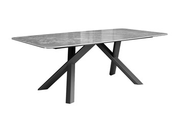 Кухонный стол DikLine KS220 керамика Monsoon (серый глянец JA688) / опоры черные в Тамбове - предосмотр
