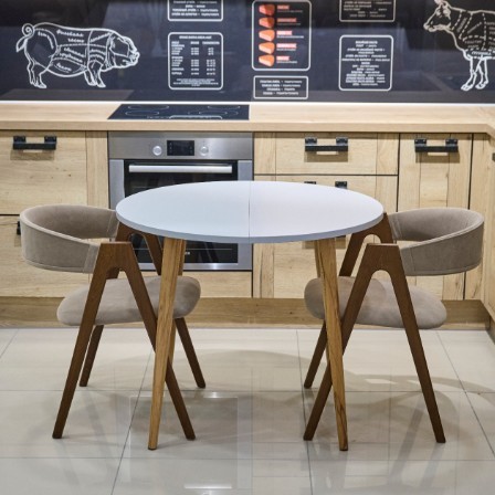 Кухонный раздвижной круглый стол Серый камень 90*90 см ЛДСП в Тамбове - изображение 15