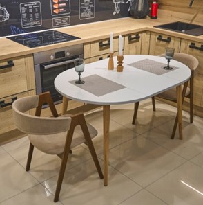 Кухонный раздвижной круглый стол Серый камень 90*90 см ЛДСП в Тамбове - предосмотр 5