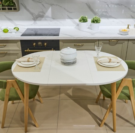 Кухонный раздвижной круглый стол Серый камень 90*90 см ЛДСП в Тамбове - изображение 6