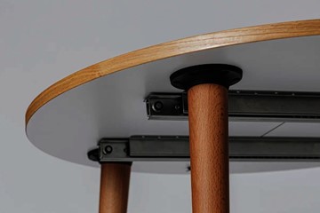 Обеденный круглый раздвижной стол Шпон Дуба д. 90 см МДФ в Тамбове - предосмотр 7