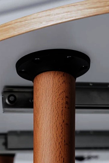 Обеденный круглый раздвижной стол Шпон Дуба д. 100 см МДФ в Тамбове - изображение 9