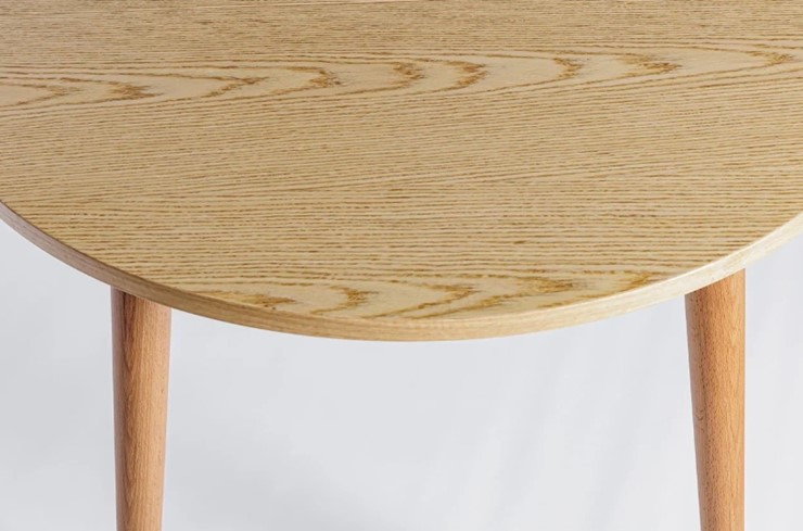 Кухонный раздвижной круглый стол Шпон Дуба  677 С д. 90 см МДФ в Тамбове - изображение 18