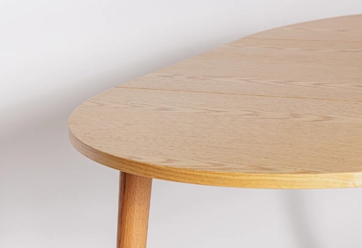 Кухонный раздвижной круглый стол Шпон Дуба  677 С д. 90 см МДФ в Тамбове - изображение 19