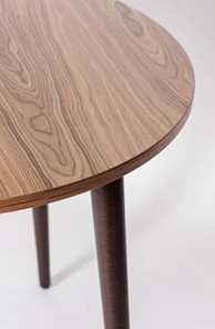 Кухонный раздвижной круглый стол Шпон Ореха д. 90 см МДФ ножки вишня в Тамбове - предосмотр 1