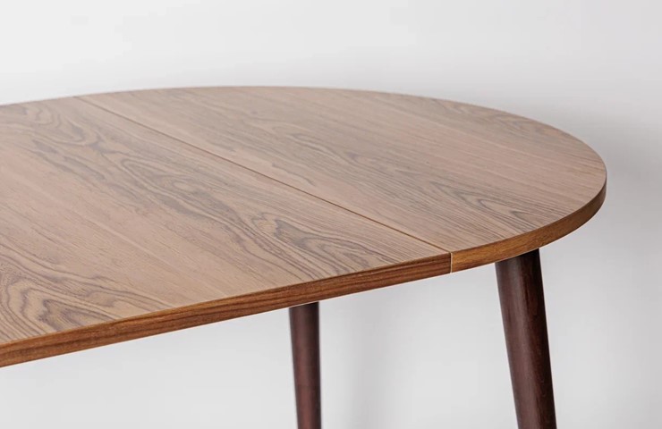 Кухонный раздвижной круглый стол Шпон Ореха д. 100 см МДФ ножки орех в Тамбове - изображение 17