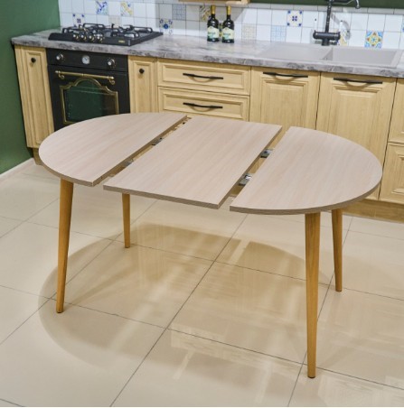 Кухонный стол круглый Ясень Шимо светлый 90*90 см ЛДСП в Тамбове - изображение 4