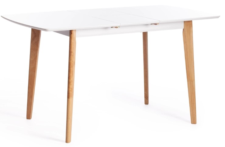Кухонный стол раздвижной Claire, дерево гевея/МДФ, 110+30x75x75 Белый/натуральный арт.15111 в Тамбове - изображение 6