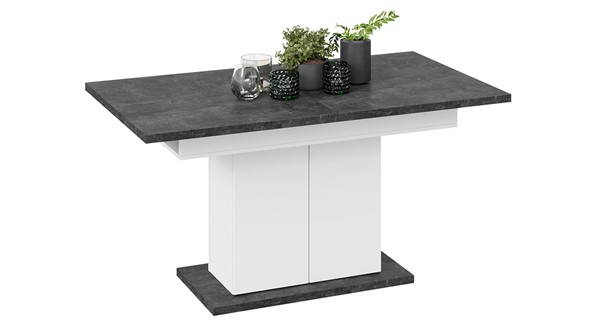 Кухонный раздвижной стол Детройт тип 1 (Белый/Ателье темный) в Тамбове - изображение