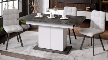 Кухонный раздвижной стол Детройт тип 1 (Белый/Ателье темный) в Тамбове - предосмотр 6