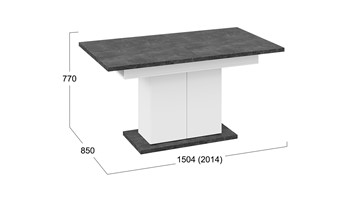 Кухонный раздвижной стол Детройт тип 1 (Белый/Ателье темный) в Тамбове - предосмотр 7
