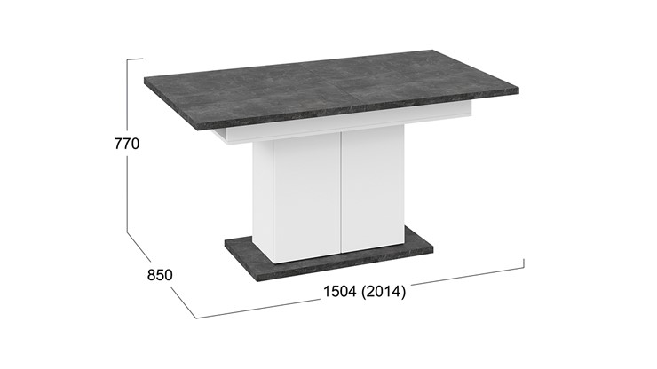 Кухонный раздвижной стол Детройт тип 1 (Белый/Ателье темный) в Тамбове - изображение 7