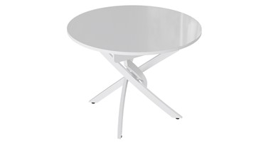 Кухонный стол раскладной Diamond тип 3 (Белый муар/Белый глянец) в Тамбове - предосмотр