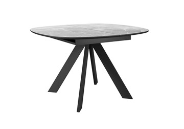 Кухонный стол раздвижной DikLine BK100 Керамика Серый мрамор/подстолье черное/опоры черные в Тамбове