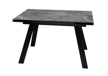 Обеденный раздвижной стол DikLine DKL140 Керамика Черный мрамор/опоры черные (2 уп.) в Тамбове - предосмотр