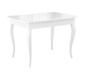 Кухонный раздвижной стол Dikline M110 Белый/стекло белое глянец/ножки MC белые в Тамбове