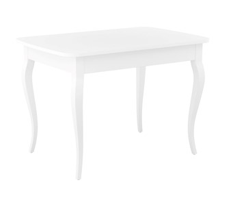 Кухонный стол раскладной Dikline M110 Белый/стекло белое сатин/ножки MC белые в Тамбове