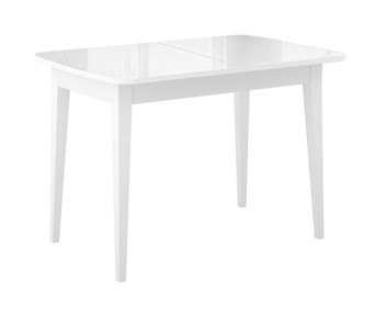 Кухонный раздвижной стол Dikline M120 Белый/стекло белое глянец/ножки MM белые в Тамбове