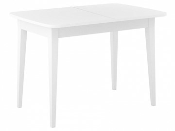 Кухонный стол раздвижной Dikline M120 Белый/стекло белое сатин/ножки MM белые в Тамбове - предосмотр