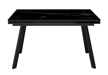 Кухонный стол раскладной DikLine SKA125 Керамика Черный мрамор/подстолье черное/опоры черные (2 уп.) в Тамбове - предосмотр