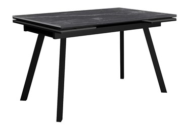 Кухонный раскладной стол DikLine SKA125 Керамика Серый мрамор/подстолье черное/опоры черные (2 уп.) в Тамбове - предосмотр