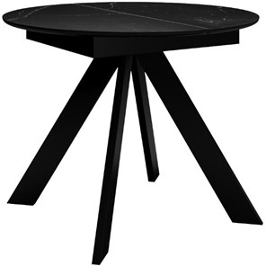 Кухонный раскладной стол DikLine SKC100 D1000 Керамика Черный мрамор / опоры черные в Тамбове
