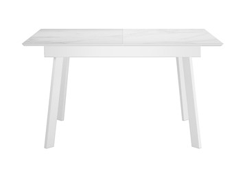 Кухонный раздвижной стол DikLine SKH125 Керамика Белый мрамор/подстолье белое/опоры белые (2 уп.) в Тамбове - предосмотр