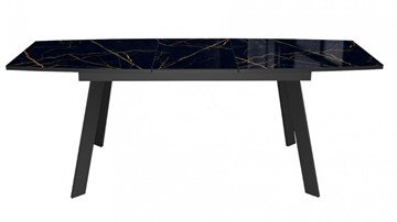 Раздвижной стол Dikline XLS160 мрамор черный глянец/ножки черные в Тамбове - предосмотр 1