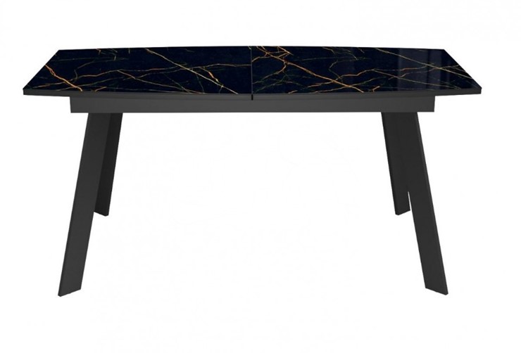 Раздвижной стол Dikline XLS160 мрамор черный глянец/ножки черные в Тамбове - изображение 2